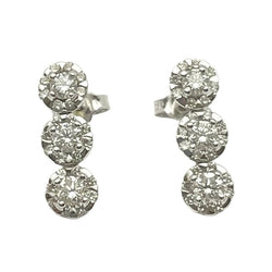 Boucles d'oreilles Puces GIORGIO VISCONTI en or blanc et diamants - Castafiore