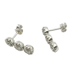 Boucles d'oreilles Puces GIORGIO VISCONTI en or blanc et diamants - Castafiore