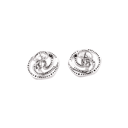 Boucles d'oreilles Puces GIOVANNI FERRARIS en or blanc, rubis et diamants - Castafiore