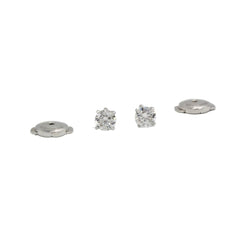 Boucles d'oreilles Puces MAUBOUSSIN "Mon premier pas d'amour" en or blanc et diamants - Castafiore