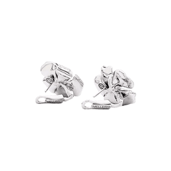 Boucles d'oreilles Puces MELLERIO en or blanc, tourmalines, et diamants - Castafiore