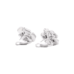 Boucles d'oreilles Puces MELLERIO en or blanc, tourmalines, et diamants - Castafiore