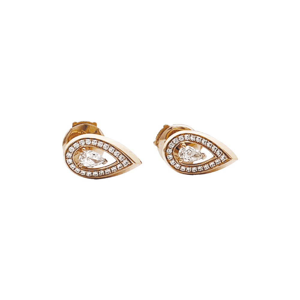 Boucles d'oreilles Puces MESSIKA "Fiery" en or rose et diamants - Castafiore