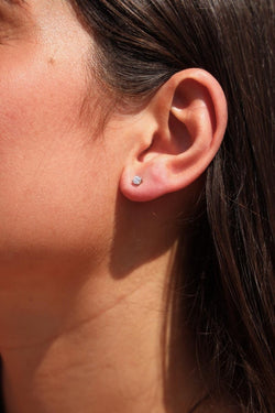 Boucles d'oreilles puces Or blanc Diamant - Castafiore