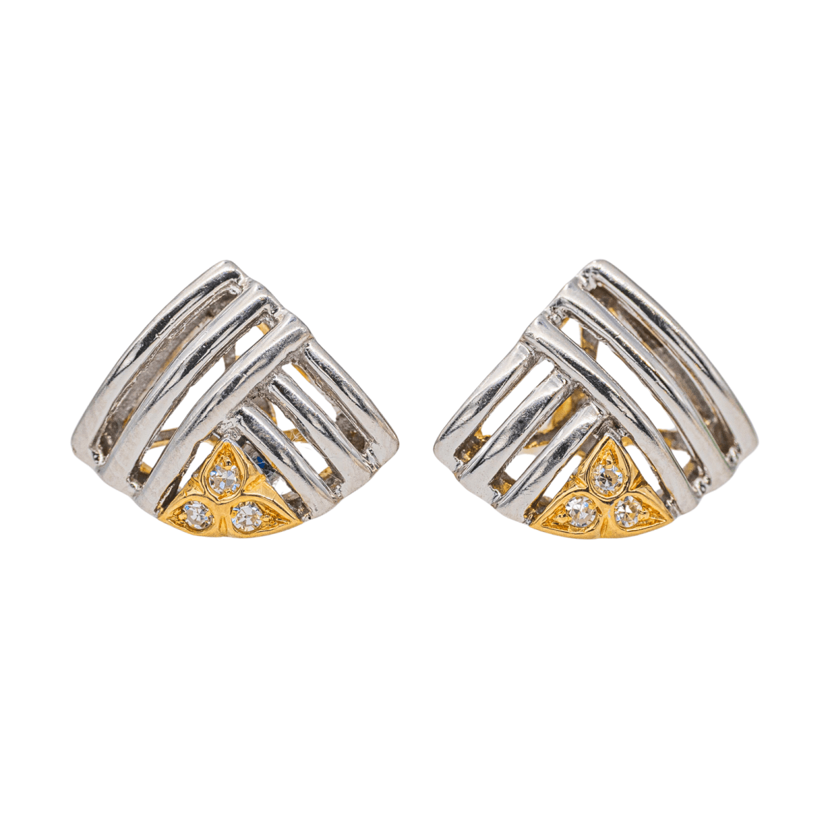 Boucles d'oreilles Puces Or blanc Diamant - Castafiore