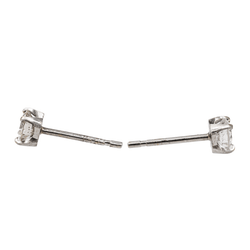 Boucles d'oreilles Puces Or blanc Diamant - Castafiore