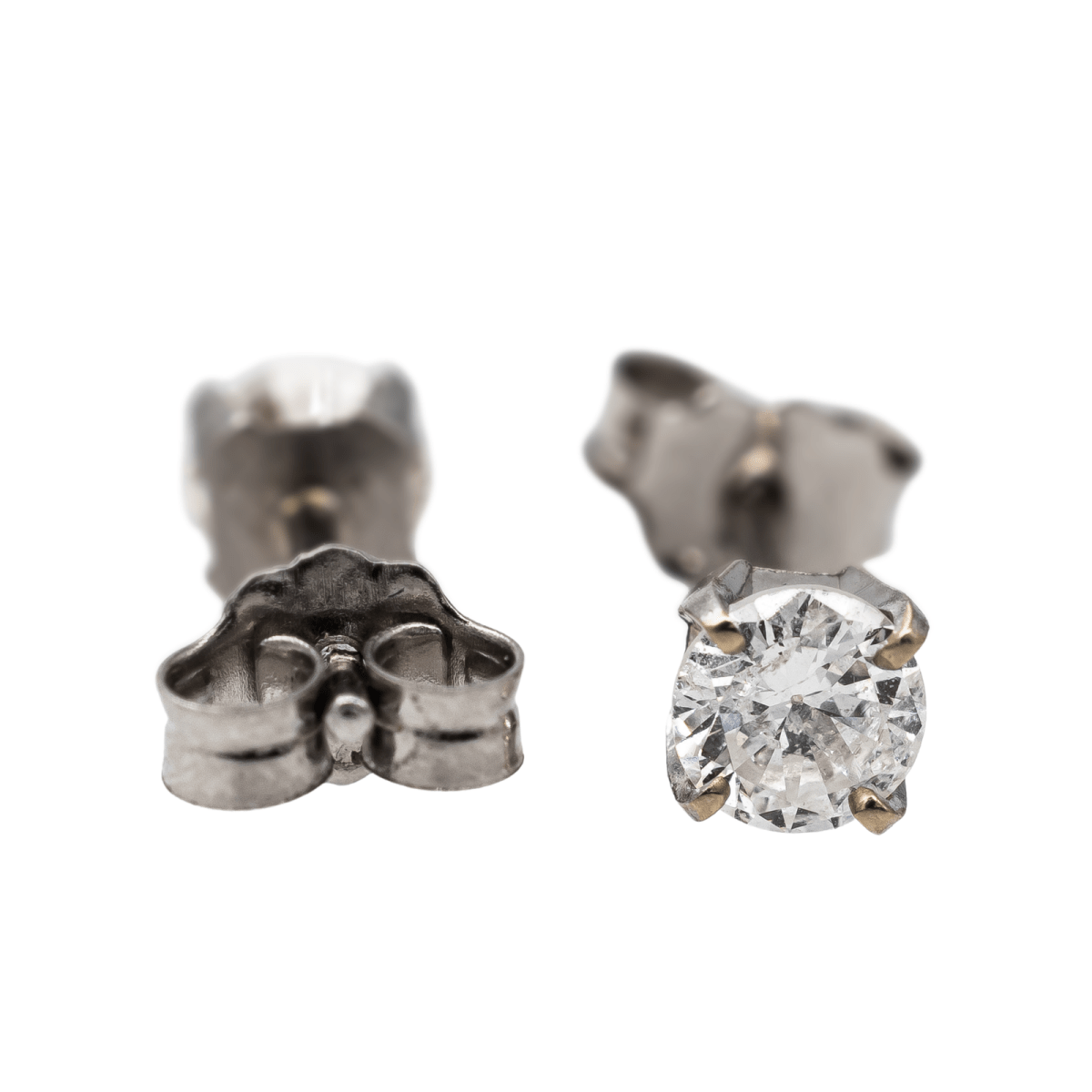Boucles d'oreilles Puces Or blanc Diamant - Castafiore