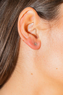 Boucles d'oreilles Puces Or blanc Diamant - Castafiore