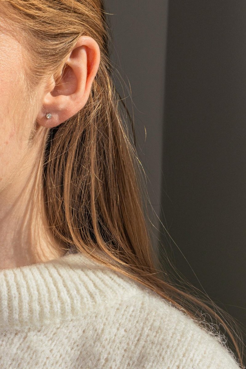 Boucles d'oreilles Puces Or blanc Diamant