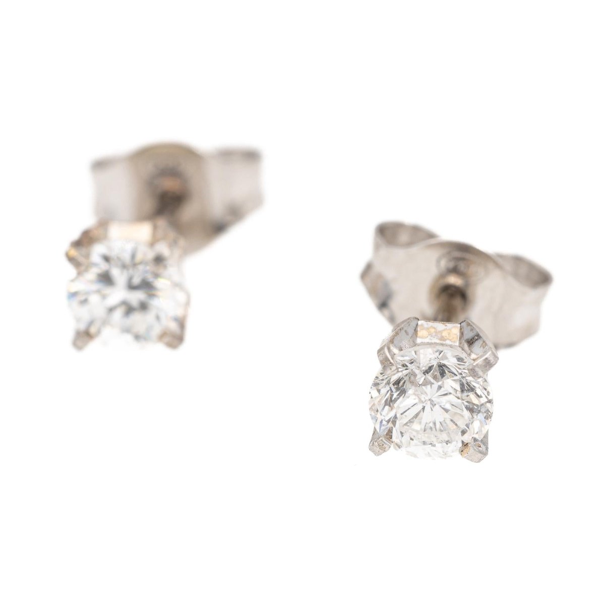 Boucles d'oreilles puces Or blanc Diamant - Castafiore