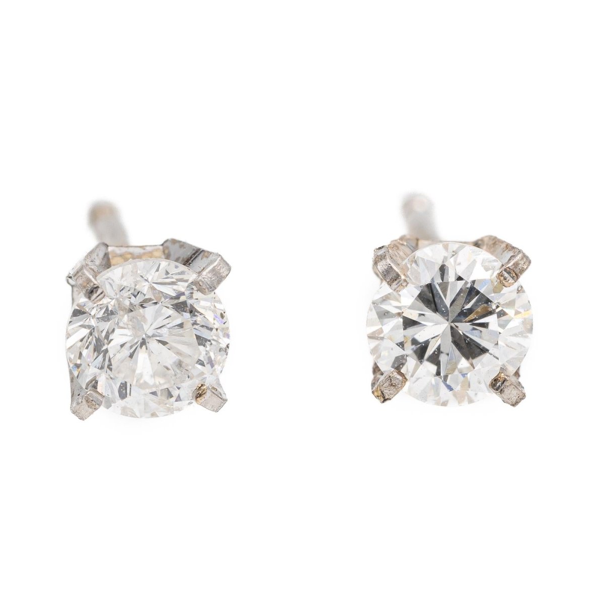Boucles d'oreilles puces Or blanc Diamant - Castafiore