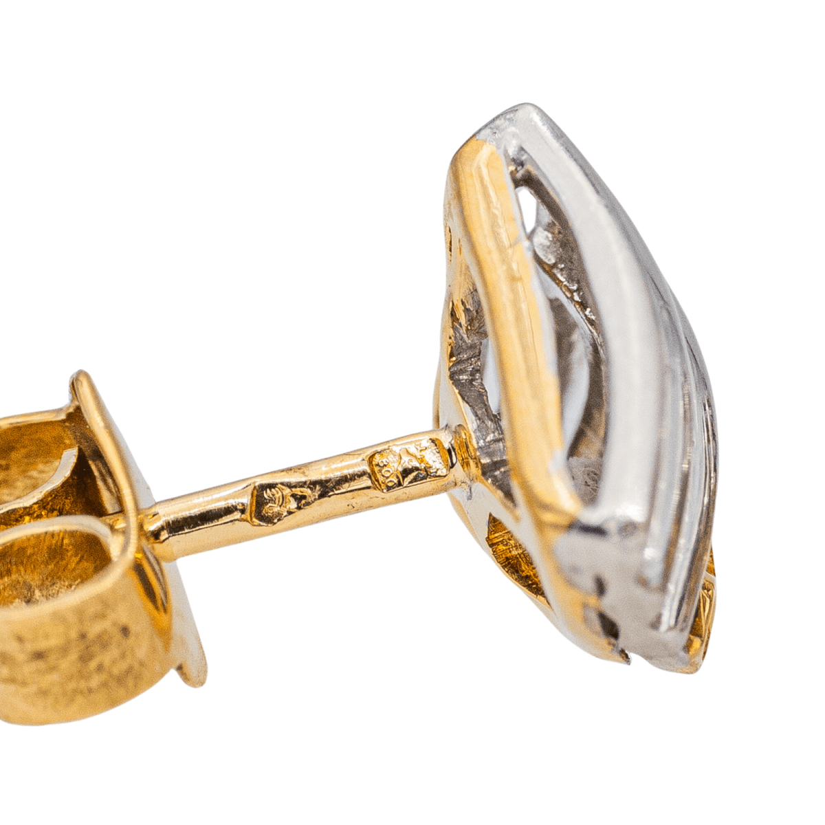 Boucles d'oreilles Puces Or blanc Diamant - Castafiore