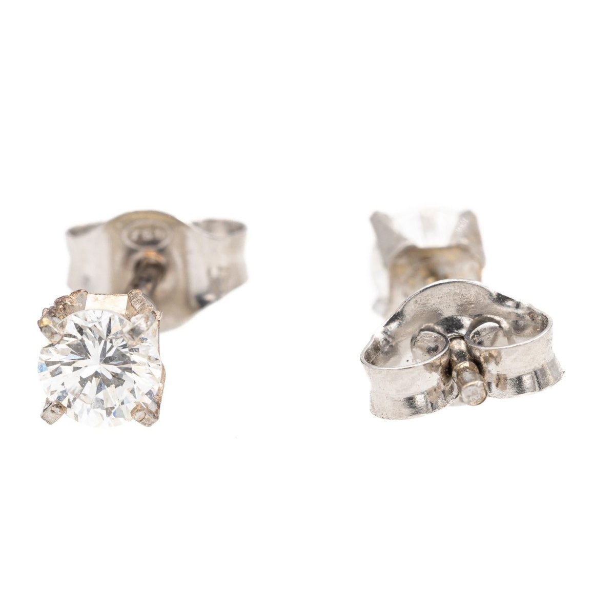 Boucles d'oreilles puces Or blanc Diamant - Castafiore