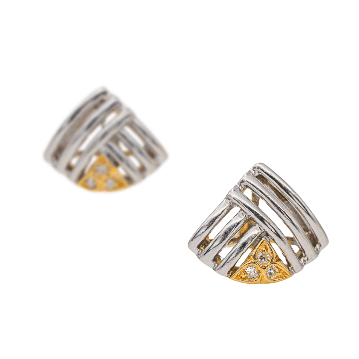 Boucles d'oreilles Puces Or blanc Diamant - Castafiore