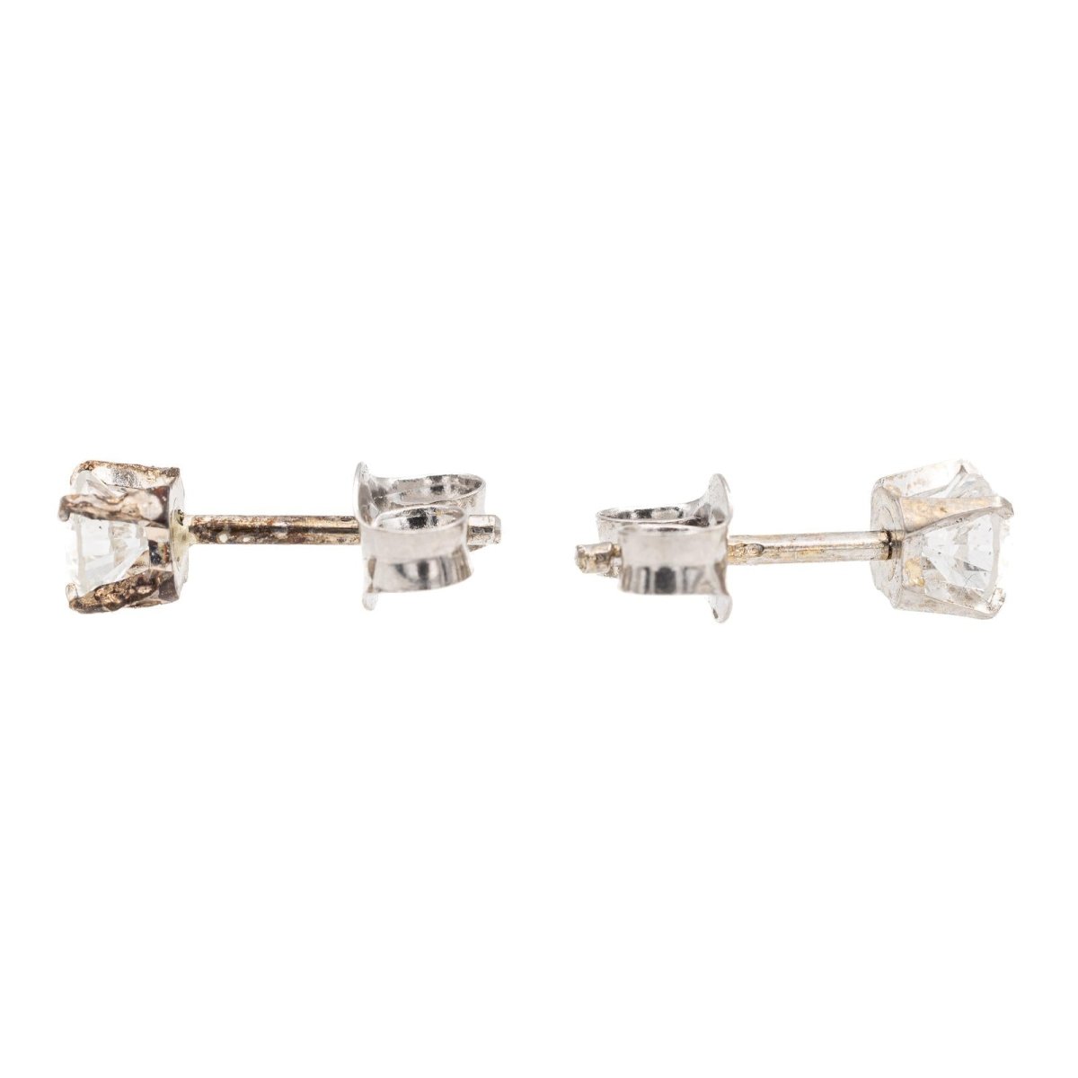 Boucles d'oreilles puces Or blanc Diamant - Castafiore