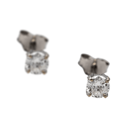 Boucles d'oreilles Puces Or blanc Diamant - Castafiore