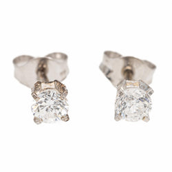 Boucles d'oreilles puces Or blanc Diamant - Castafiore