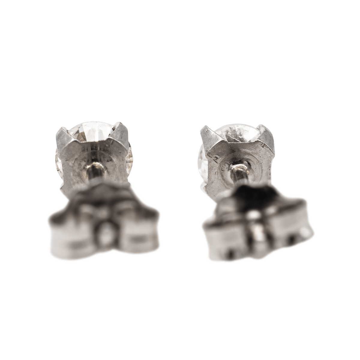 Boucles d'oreilles Puces Or blanc Diamant - Castafiore
