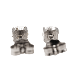 Boucles d'oreilles Puces Or blanc Diamant - Castafiore