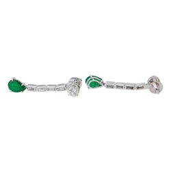 Boucles d'oreilles Puces Or blanc Emeraude - Castafiore