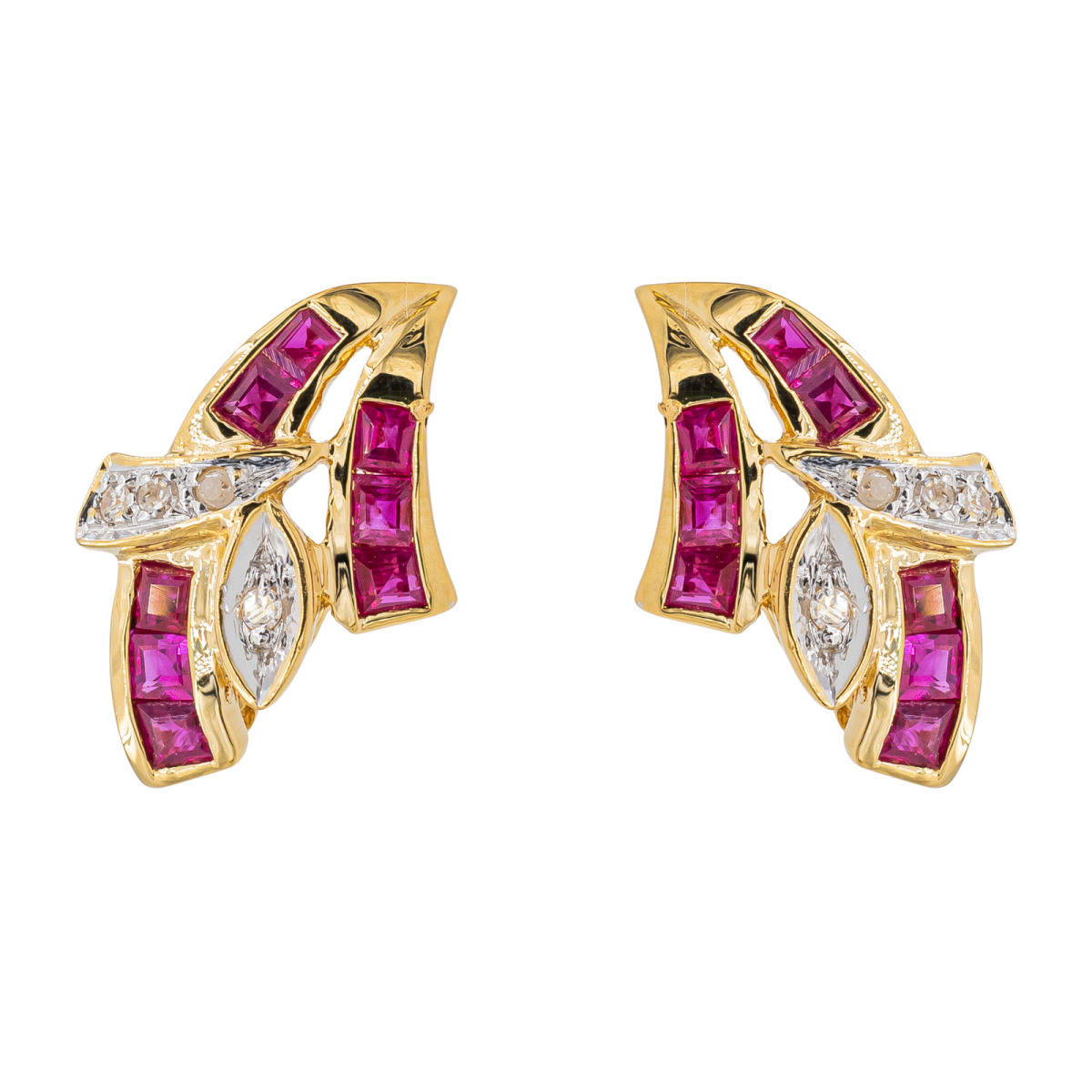 Boucles d'oreilles Puces Or jaune Diamant - Castafiore