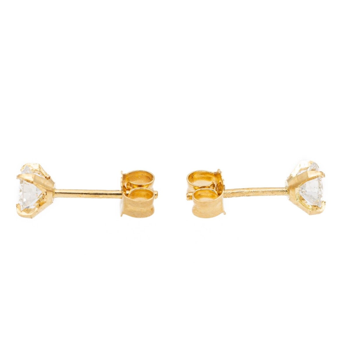 Boucles d'oreilles puces Or jaune Diamant - Castafiore