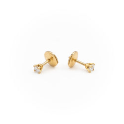 Boucles d'oreilles Puces Or jaune Diamant - Castafiore