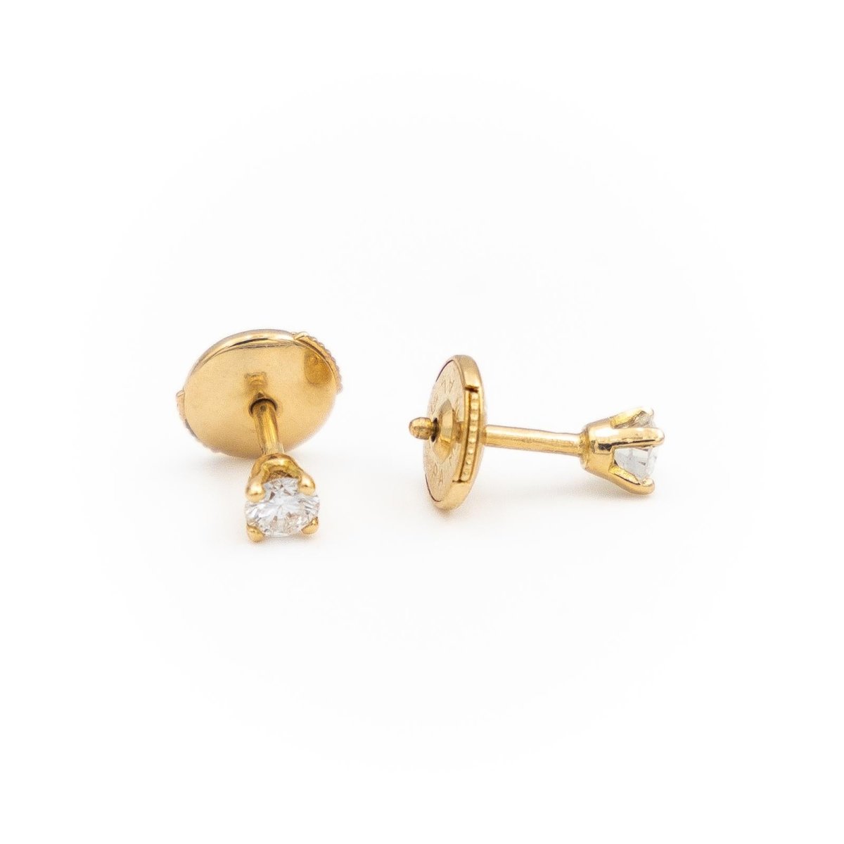 Boucles d'oreilles Puces Or jaune Diamant - Castafiore