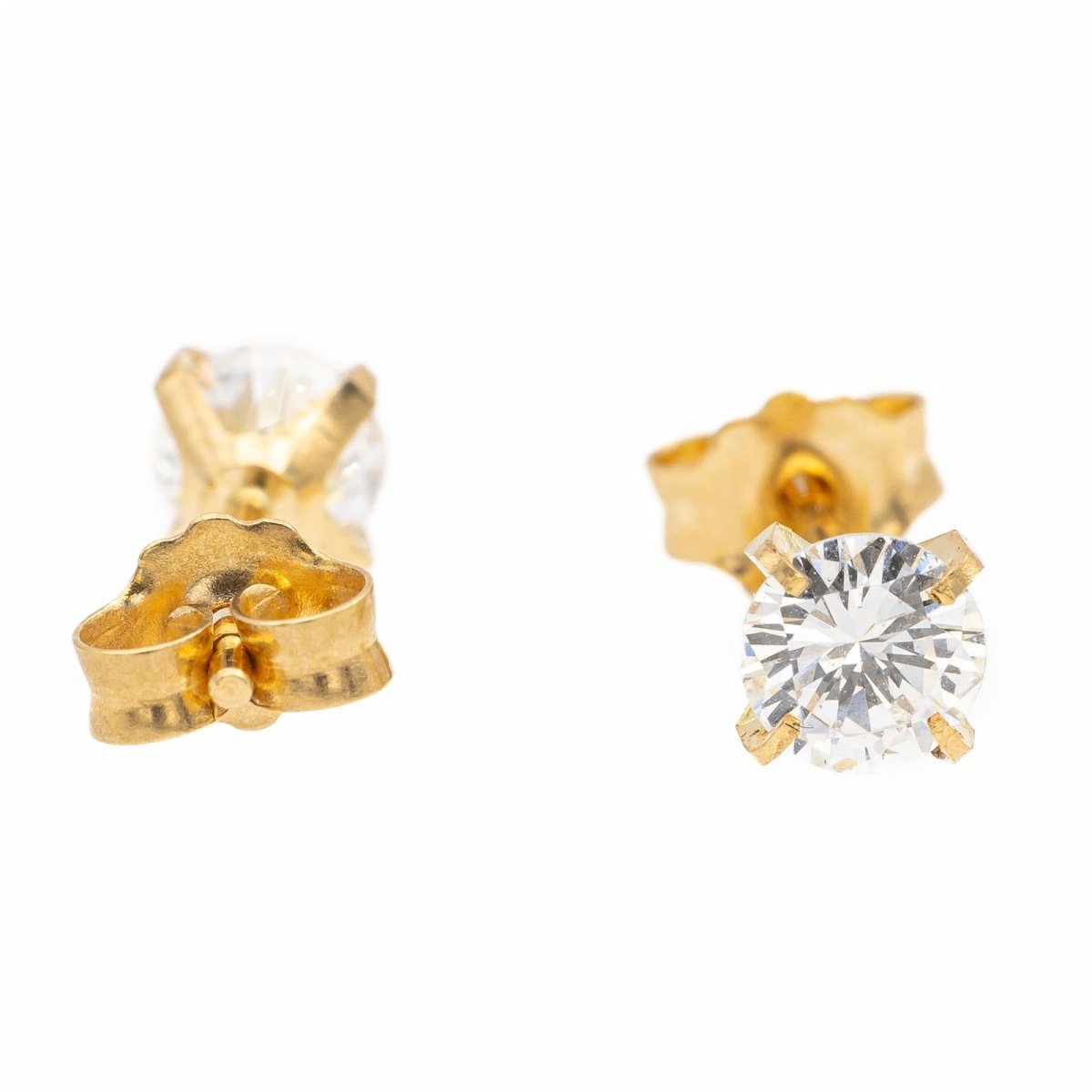 Boucles d'oreilles puces Or jaune Diamant - Castafiore