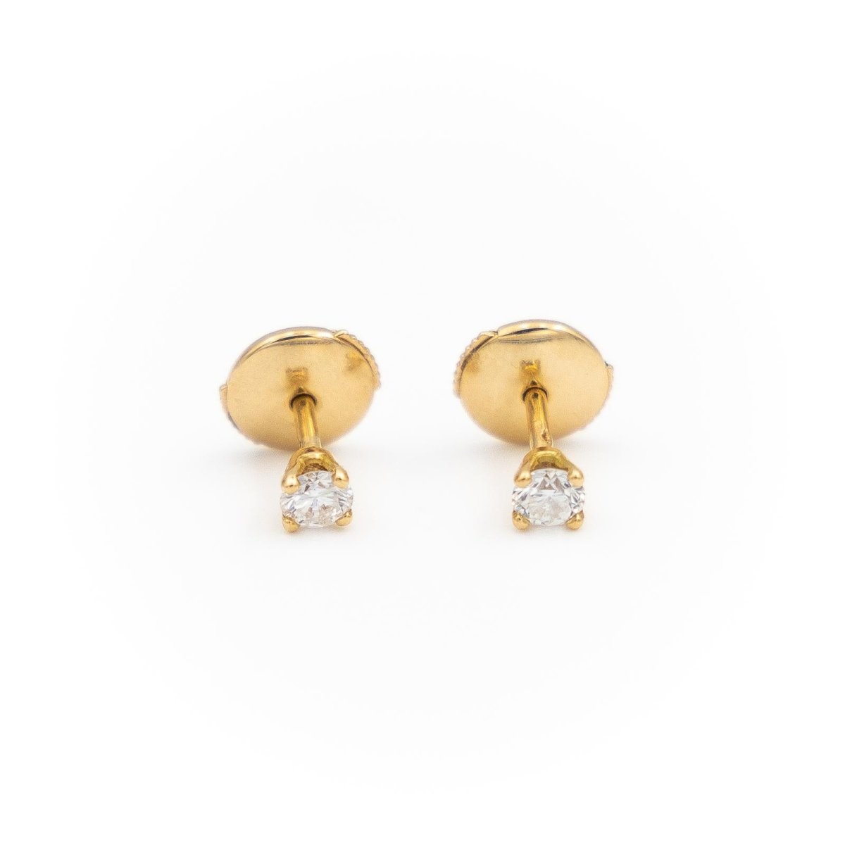 Boucles d'oreilles Puces Or jaune Diamant - Castafiore