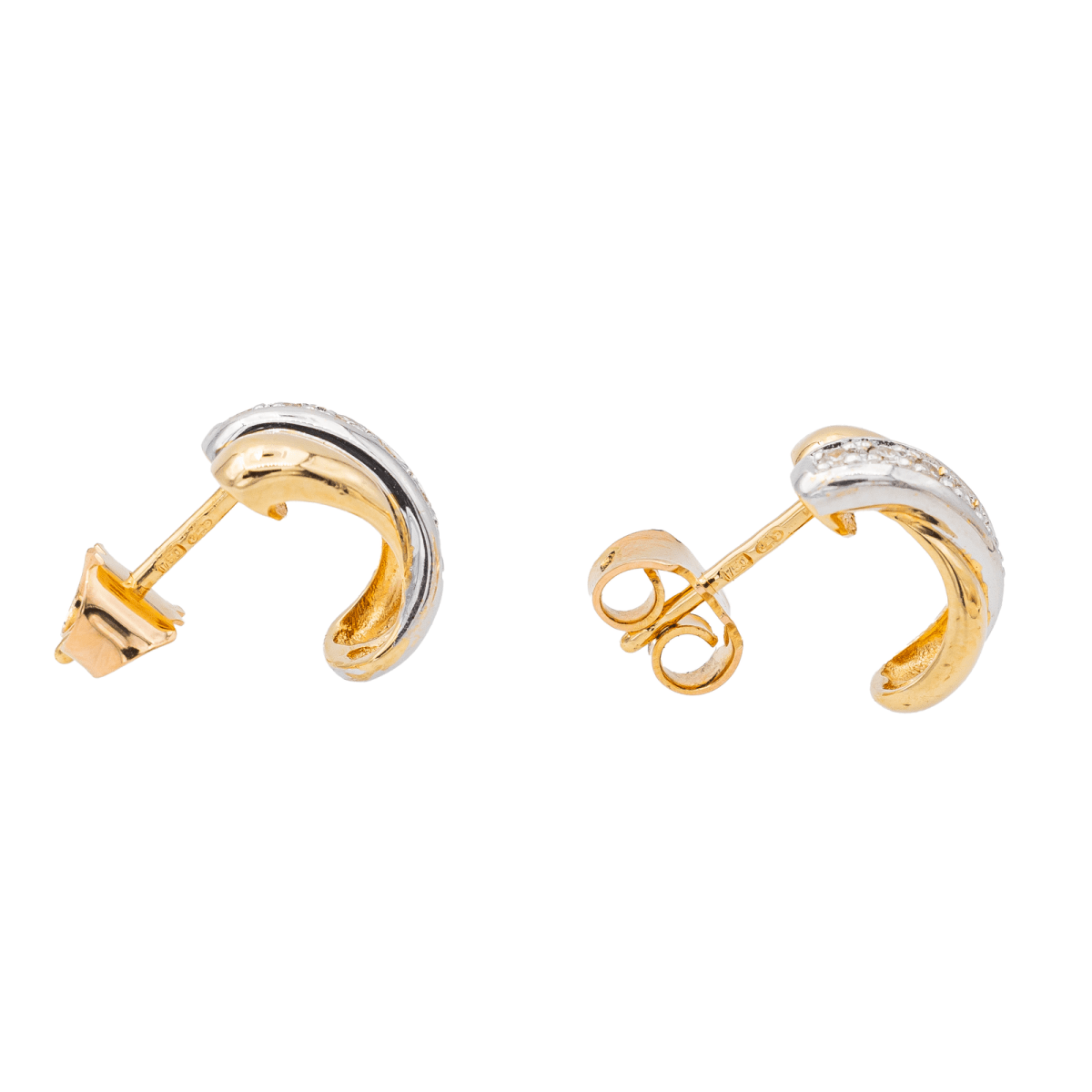 Boucles d'oreilles Puces Or jaune Diamant - Castafiore