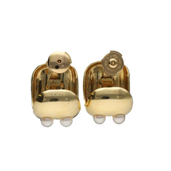 Boucles d’oreilles Puces POIRAY "Persane" en or jaune et perles - Castafiore