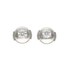 Boucles d'oreilles Puces TIFFANY & CO. en platine et diamants - Castafiore