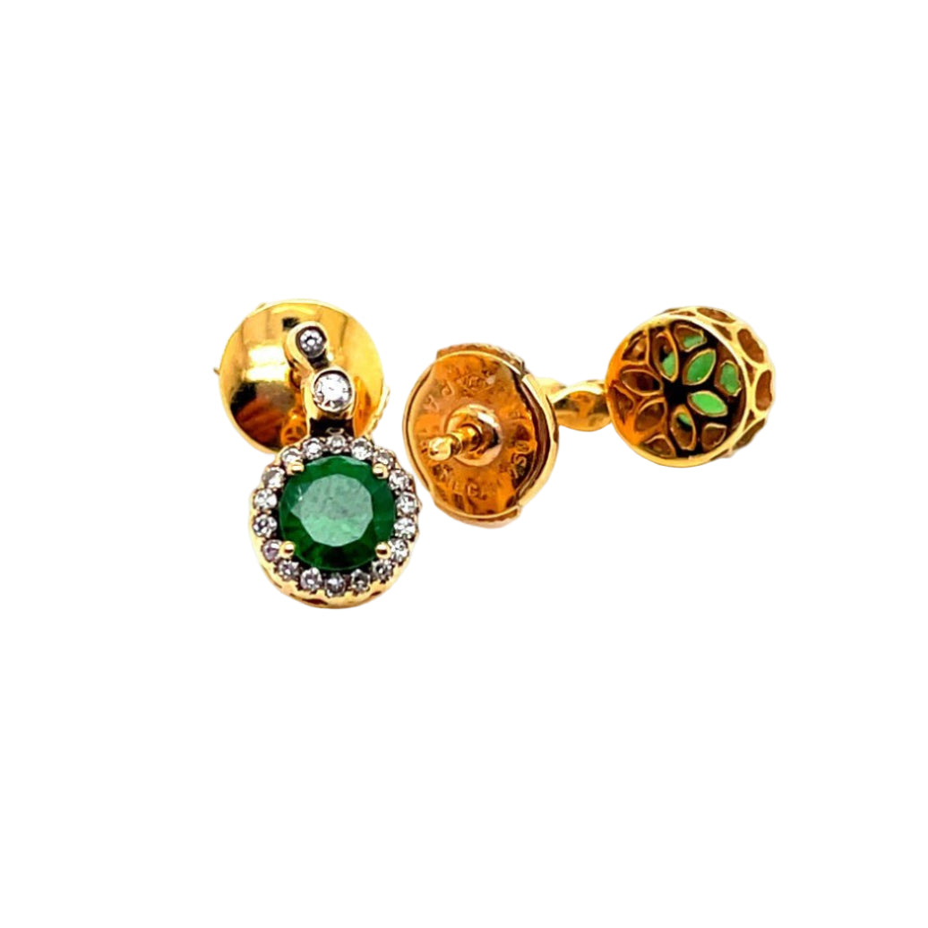 Boucles d'oreilles SELIM MOUZANNAR "Beirut" en or rose, grenat tsavorites et diamants - Castafiore