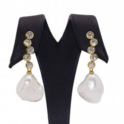 Boucles d'oreilles STILL avec perles et diamants - Castafiore