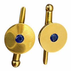 Boutons de col CARTIER en or jaune et saphirs - Castafiore