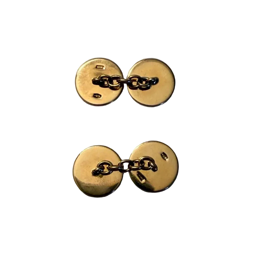 Boutons de manchette BULGARI en or jaune et lapis-lazuli - Castafiore