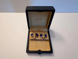 Boutons de manchette BULGARI en or jaune et lapis-lazuli - Castafiore