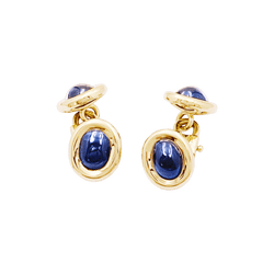Boutons de manchette CARTIER en or jaune et saphirs - Castafiore