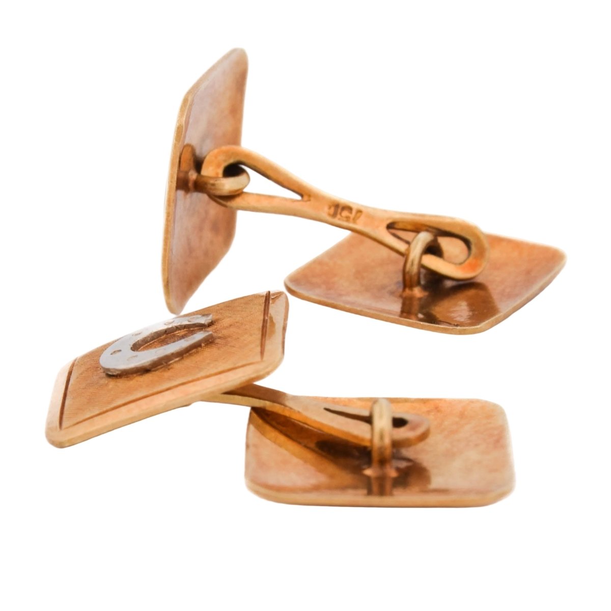 Boutons de manchette en or blanc et or jaune - Castafiore