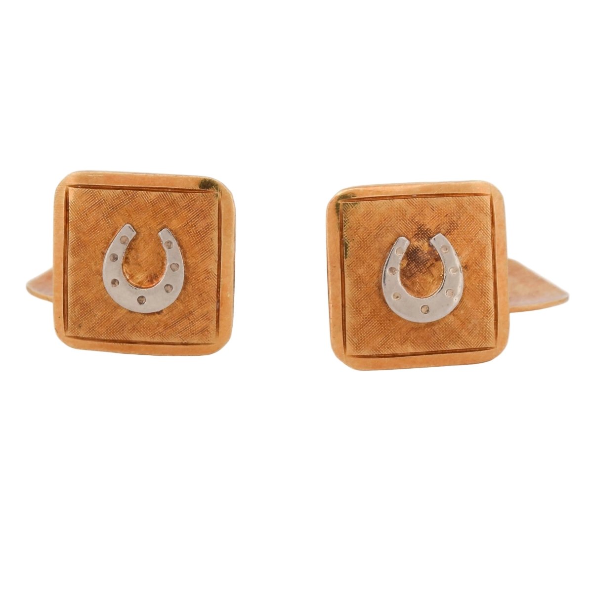 Boutons de manchette en or blanc et or jaune - Castafiore