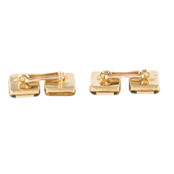 Boutons de manchette en or jaune et oeil de tigre - Castafiore