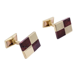 Boutons de manchette Fred, or jaune et jaspe - Castafiore