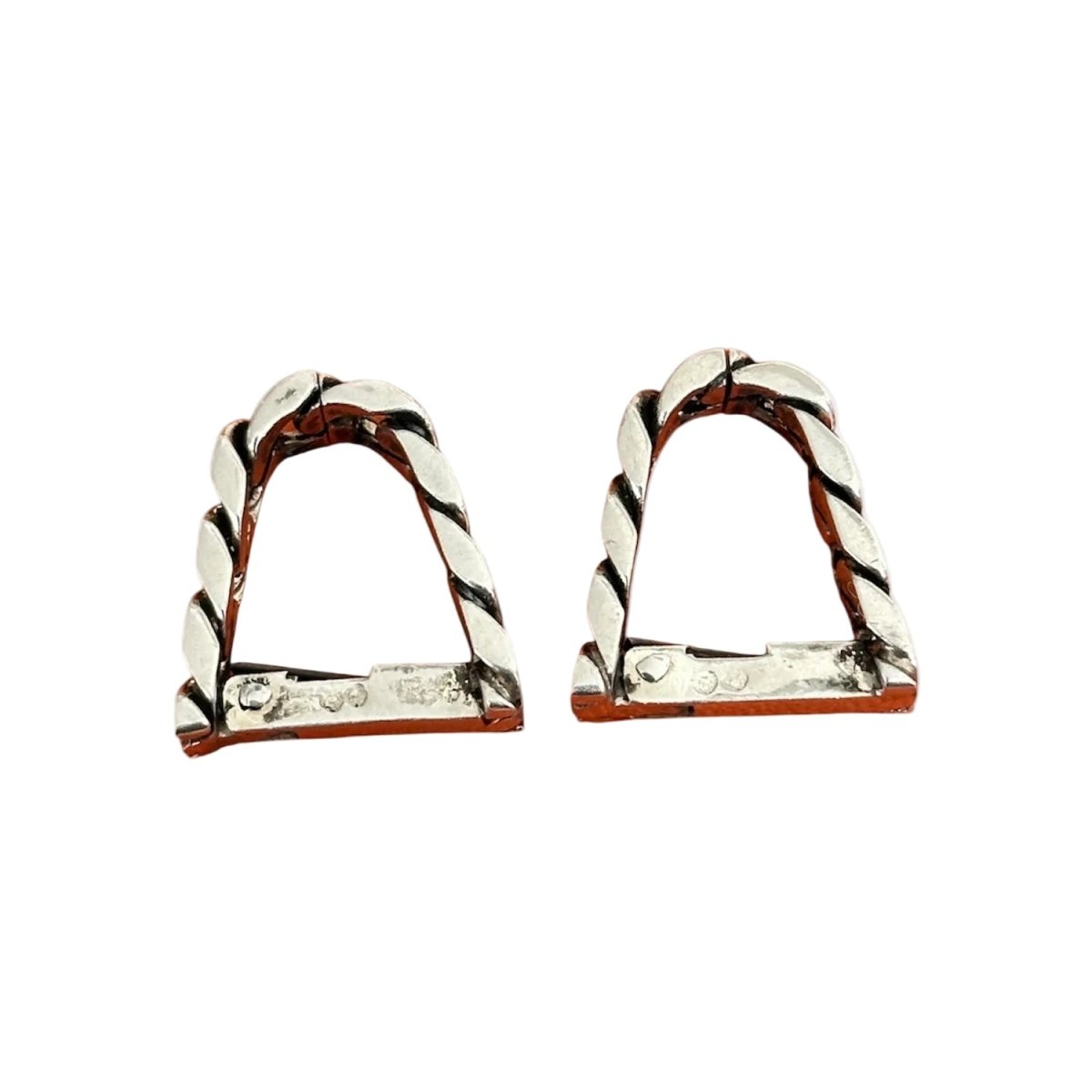 Boutons de manchette HERMÈS en argent - Castafiore