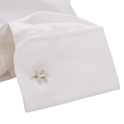 Boutons de manchette HERMÈS "Ever chaîne d'ancre" en argent - Castafiore