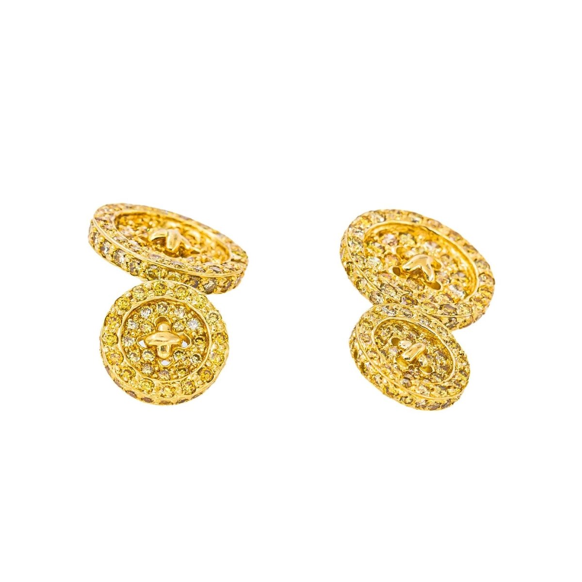Boutons de manchette Or jaune Diamant - Castafiore