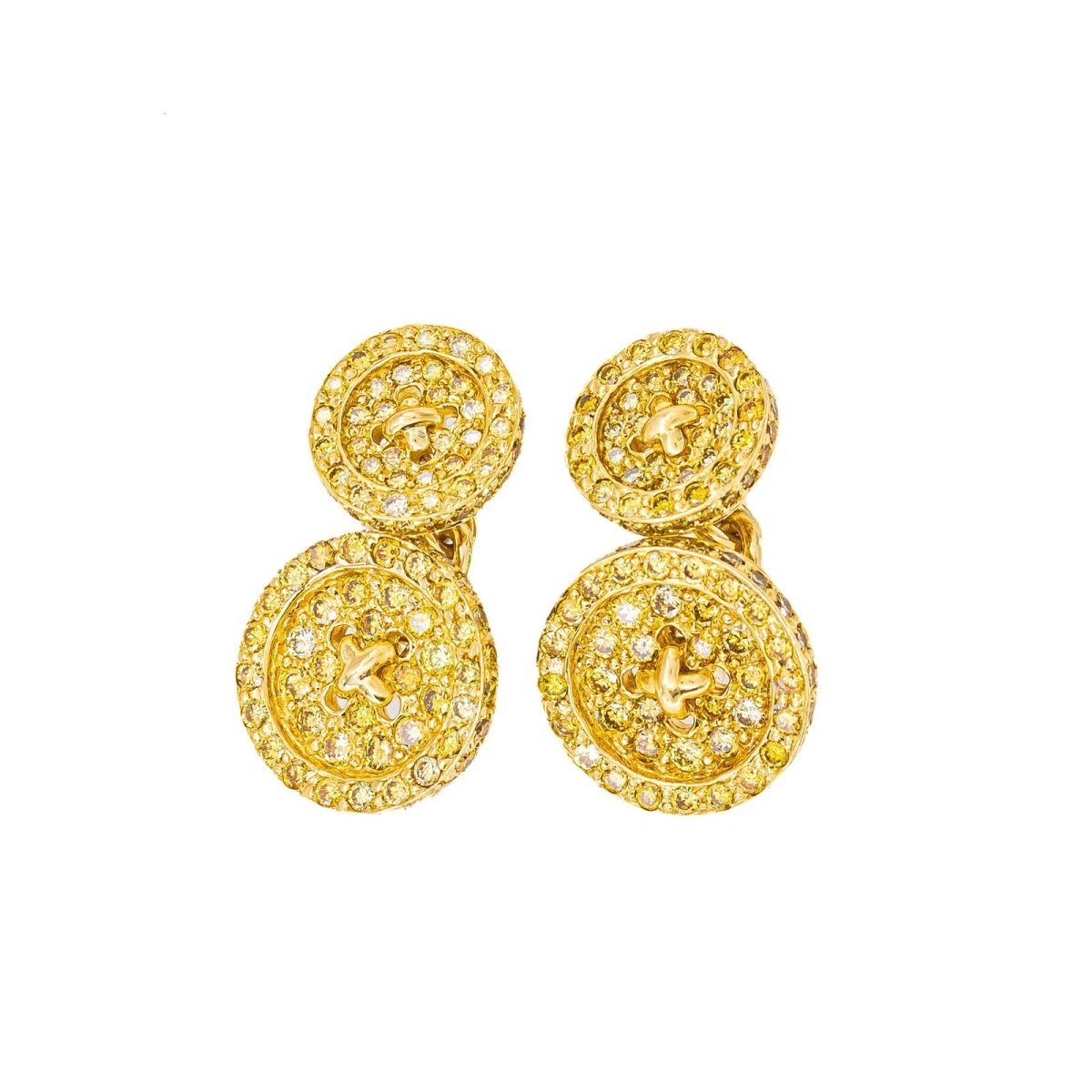 Boutons de manchette Or jaune Diamant - Castafiore