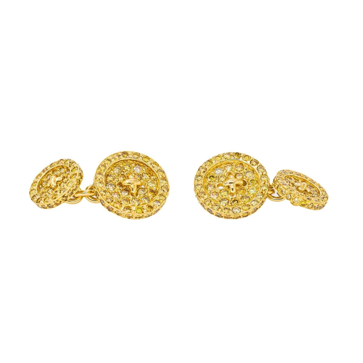 Boutons de manchette Or jaune Diamant - Castafiore