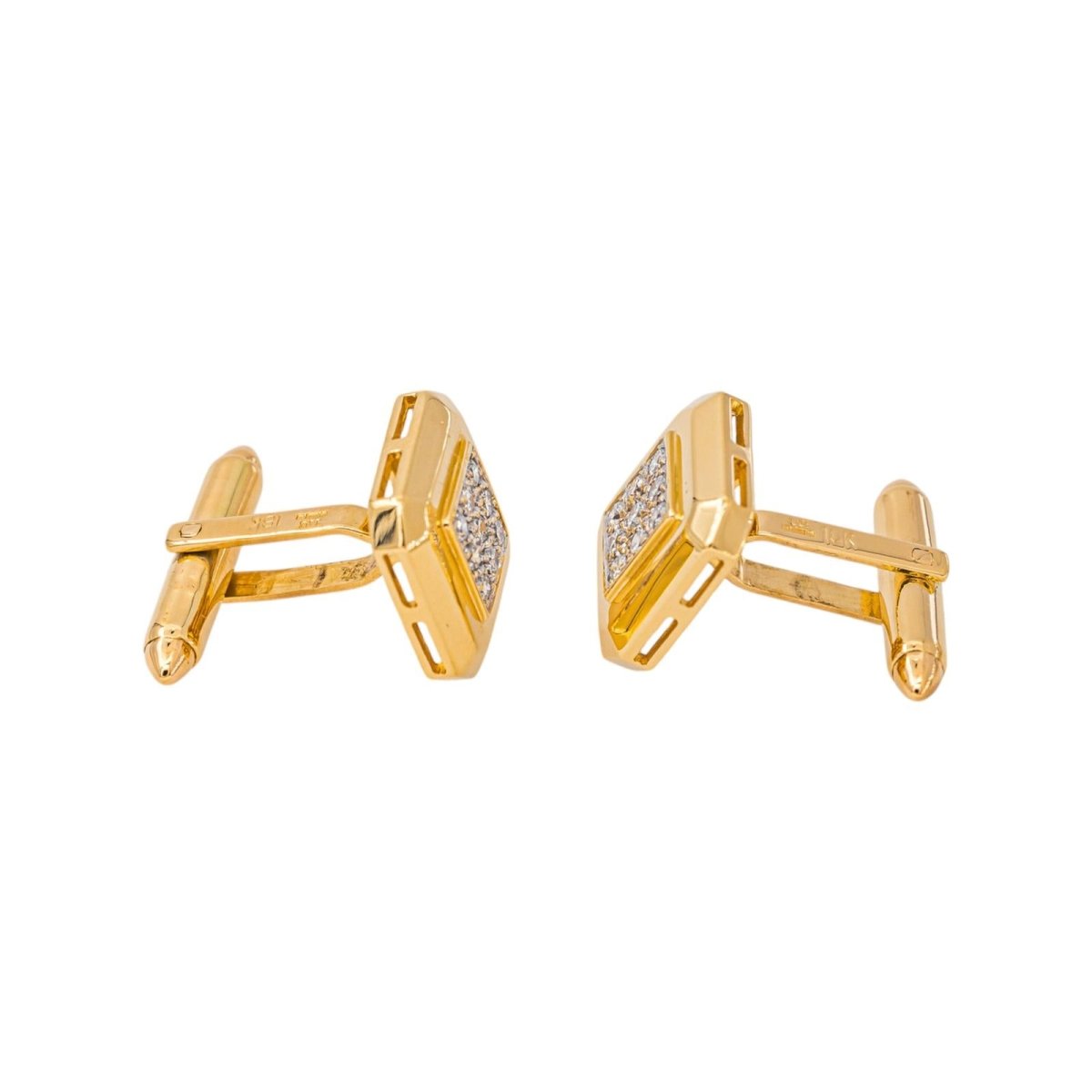 Boutons de manchette Or jaune Diamant - Castafiore