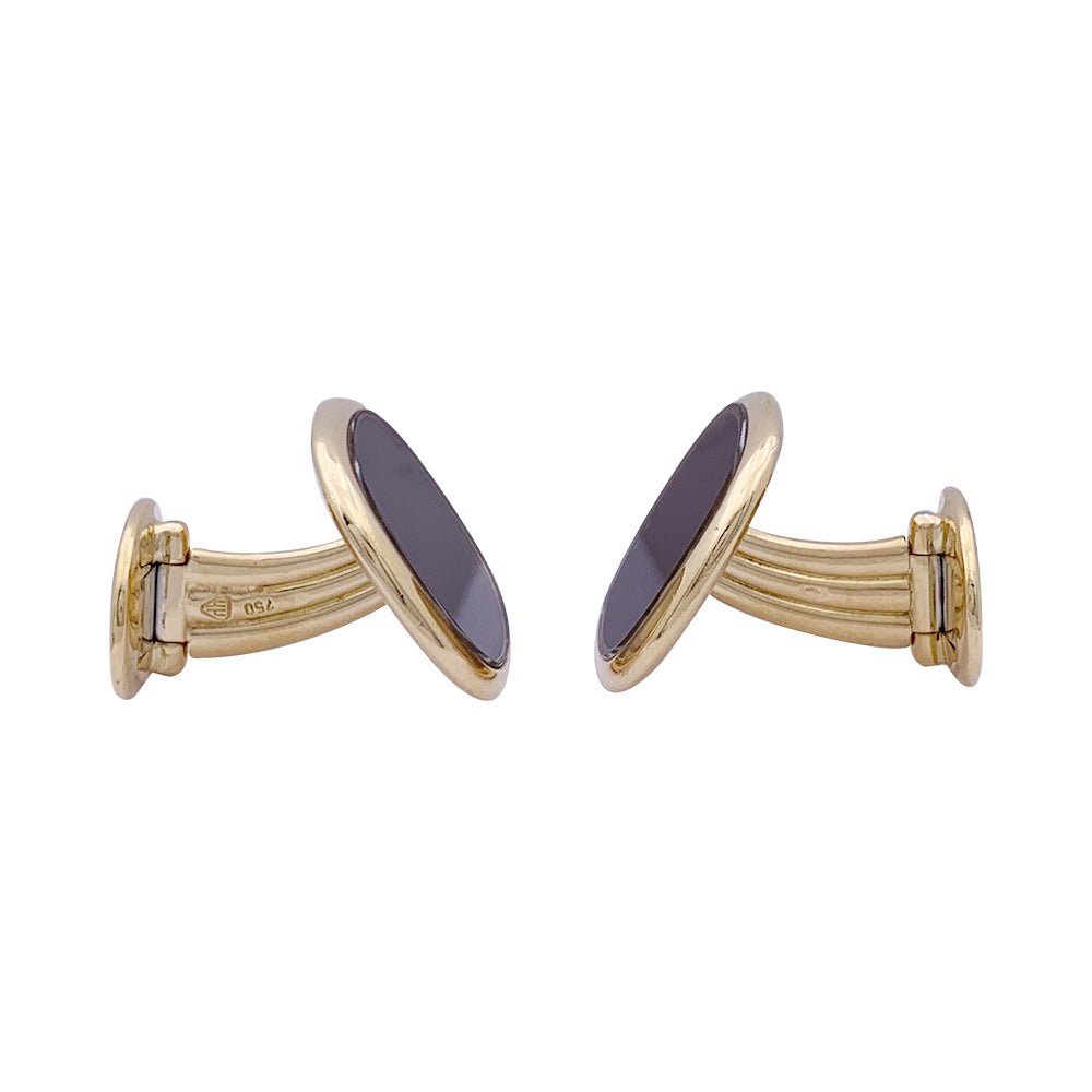 Boutons de manchette Patek Philippe or jaune, laque "Ellipse". - Castafiore
